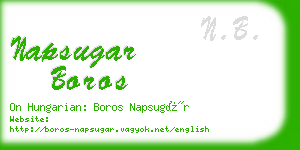 napsugar boros business card